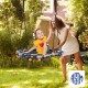 Convertible swing and trampoline set with upholstered handrail, perfect for kids 3+, for indoor and outdoor fun.