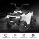 Kids electric ride-on ATV in white with headlights, built-in music, and adjustable volume for fun outdoor play.