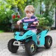 Kids electric ATV ride-on toy in blue, featuring wear-resistant wheels and a comfortable seat for outdoor fun.