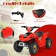 Red 6V Kids Electric ATV with ergonomic padded seat, manual control handle, and anti-slip footrest for safe riding.