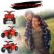 Red 6V Kids Electric ATV ride-on toy with four durable wheels, perfect for various terrains and toddler enjoyment.