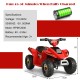 Red 6V Kids Electric ATV ride-on toy with four durable wheels, comfortable seat, and rechargeable battery for outdoor.