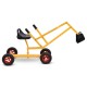 Heavy duty kid ride-on 4-wheel excavator sand digger with sturdy steel frame and all-terrain wheels for outdoor play.