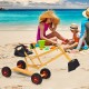 Heavy duty kid ride-on 4-wheel excavator sand digger with sturdy steel frame, perfect for beach play and coordination.