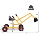 Heavy duty kid ride-on 4-wheel excavator sand digger side view showing dimensions and features for outdoor fun.