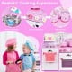 Kids wooden kitchen toy playset with realistic details, working knobs, and cute strawberry patterns for imaginative.