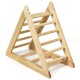 Wooden triangle climber for toddlers, made of pine, safe for children, supports 135 lbs, ideal for muscle and motor.