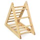 Wooden triangle climber for toddlers, showcasing a sturdy base and smooth finish, promotes safe step training and skill.
