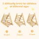 Wooden triangle climber with 3 difficulty levels, made of high-quality pine, ideal for toddler step training.