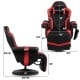 High back gaming chair in red with adjustable footrest, massage function, and ergonomic design for ultimate comfort.