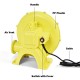 Yellow 480W air blower pump fan with handle, switch, and air vent for inflating bounce houses and water slides.