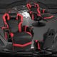 Ergonomic high back gaming chair in red with adjustable backrest and lumbar massage function for enhanced relaxation.