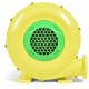 Yellow 480W air blower pump fan with green mesh, designed for inflatable bounce houses and outdoor fun.