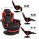 Ergonomic high back gaming chair in red with adjustable backrest, massage function, and sturdy base for comfort.