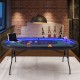 Foldable 10-player poker table with LED lights, USB ports, and cup holders, ideal for game nights and outdoor.