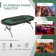 Foldable 10-player poker table with LED lights, USB ports, and cup holders, ideal for parties and gatherings.