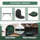 Foldable 10-player poker table with green felt, featuring USB ports and cup holders, ideal for easy transport and.