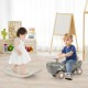 Convertible rocking horse and sliding car in dark gray, featuring a balance board for kids' motor skill development.