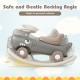 Convertible rocking horse and sliding car in dark gray with a 40-degree rocking angle for safety and balance learning.