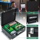 Poker chip set with 300 chips, card shuffler, and accessories in a durable case, ideal for card games and gatherings.