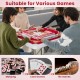 35-inch red folding mahjong table with cup holders, suitable for four players, ideal for home and outdoor games.