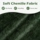 Soft chenille fabric detail of a U-shaped sectional couch in green, featuring anti-pilling and easy-to-clean properties.