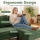 U-shaped sectional couch in green with dual chaise lounge, featuring ergonomic design and plush back cushions for.