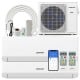 UltrEco Series 18000 BTU mini split air conditioner with heat pump, WiFi enabled, includes indoor and outdoor units.