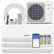 UltrEco Series 24000 BTU mini split air conditioner with WiFi, featuring three 7K zones and remote control for.