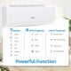 Ultra-Quiet Inverter Mini Split AC with 4 in 1 design, 22 SEER2, and ECO mode for efficient cooling and heating.