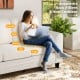 Upholstered Teddy Velvet 3-seat sofa with comfy back pillows, showcasing ergonomic support and cozy design for.