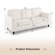 Upholstered Teddy Velvet 3-seat sofa in white with ergonomic backrests and dimensions of 79" x 32.5" for versatile use.