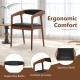 Upholstered armchair set with ergonomic backrest and padded seat, featuring a brown rubber wood frame for versatile use.