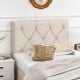 Beige upholstered headboard with button tufting for twin size bed, adjustable height, and modern design for stylish.