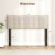 Beige upholstered headboard dimensions for queen/full size bed, featuring quilted grid design and sturdy plywood legs.