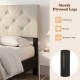 Tufted beige upholstered headboard with sturdy plywood legs, designed for queen/full size beds, offering comfort and.