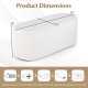 Upholstered ottoman bench with high-density sponge, beige, showing dimensions 47"x18"x19", ideal for living room or.