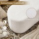 Beige upholstered ottoman bench with premium corduroy fabric, featuring high-density sponge filling for comfort and.