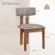 Upholstered dining chair dimensions with curved backrest, walnut rubber wood, and sturdy construction for lasting use.
