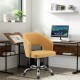 Upholstered swivel office chair with hollow out back, ergonomic design, and adjustable height for modern workspaces.
