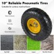 10" reliable pneumatic tire with wear-resistant tread, suitable for various terrains like lawn and muddy road.