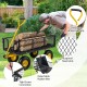 Utility garden wagon with removable side panels, rustproof steel grid, and non-slip grip for transporting heavy loads.
