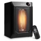 Portable electric quartz space heater with remote control, 1500W, digital display, and compact design for easy room.