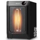 Compact electric quartz space heater with remote control, featuring 4 heating elements and integrated carry handle for.