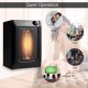 Portable electric quartz space heater with remote control, featuring quiet operation and compact design for easy.