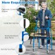 Versatile rolling walker in navy with ergonomic armrests, adjustable height, and sturdy aluminum frame for.