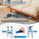 Versatile rolling walker in navy with foldable design, adjustable height, and soft-padded seat for rehabilitation use.