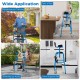 Versatile rolling walker in navy with adjustable height, padded seat, and armrests for rehabilitation training and.