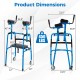 Versatile rolling walker dimensions with adjustable height, lightweight aluminum frame, and padded armrests for.