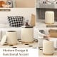Storage ottoman set of 2 in soft velvet with gold stainless steel base, perfect for living room or vanity use.